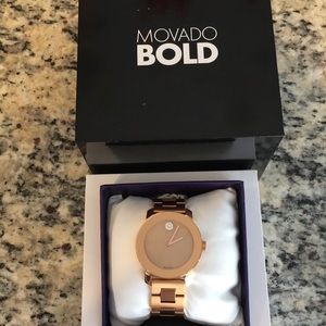 Movado bold rose gold watch